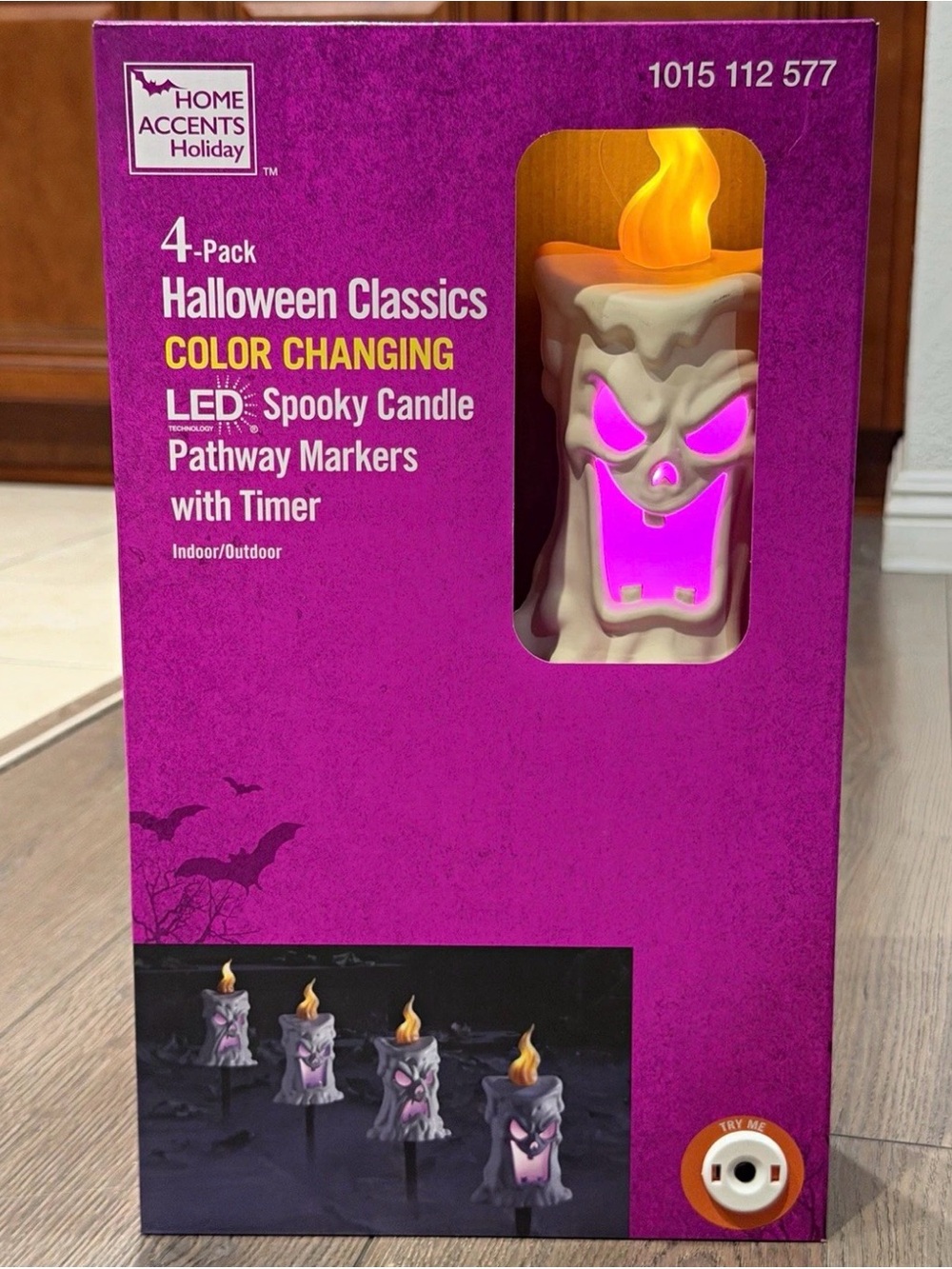 Home Accents Home Depot Halloween Color-Changing LED Spooky Candle Pathway Light